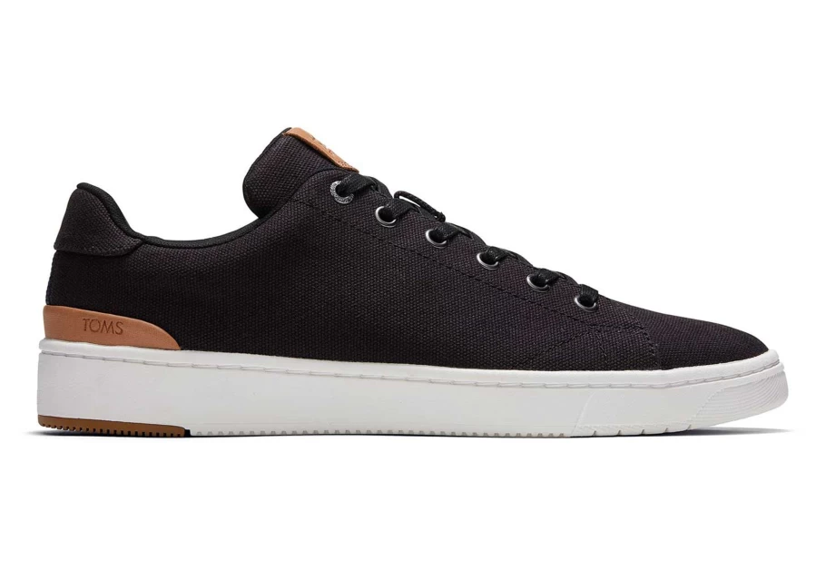 TOMS Trvl Lite Lace-Up Sneakers - Black Canvas Walking Shoes for Men & Women