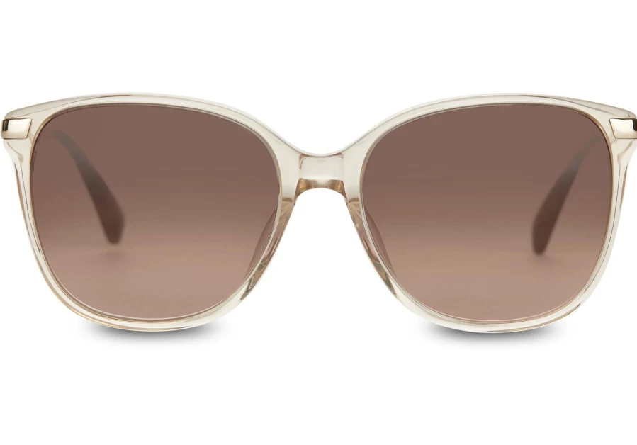 TOMS Champagne Crystal-Brown Gradient Handcrafted Sunglasses - Sandela 201 Luxury Style