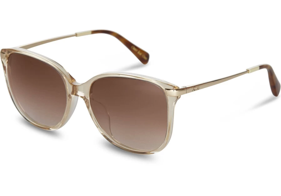 TOMS Champagne Crystal-Brown Gradient Handcrafted Sunglasses - Sandela 201 Luxury Style