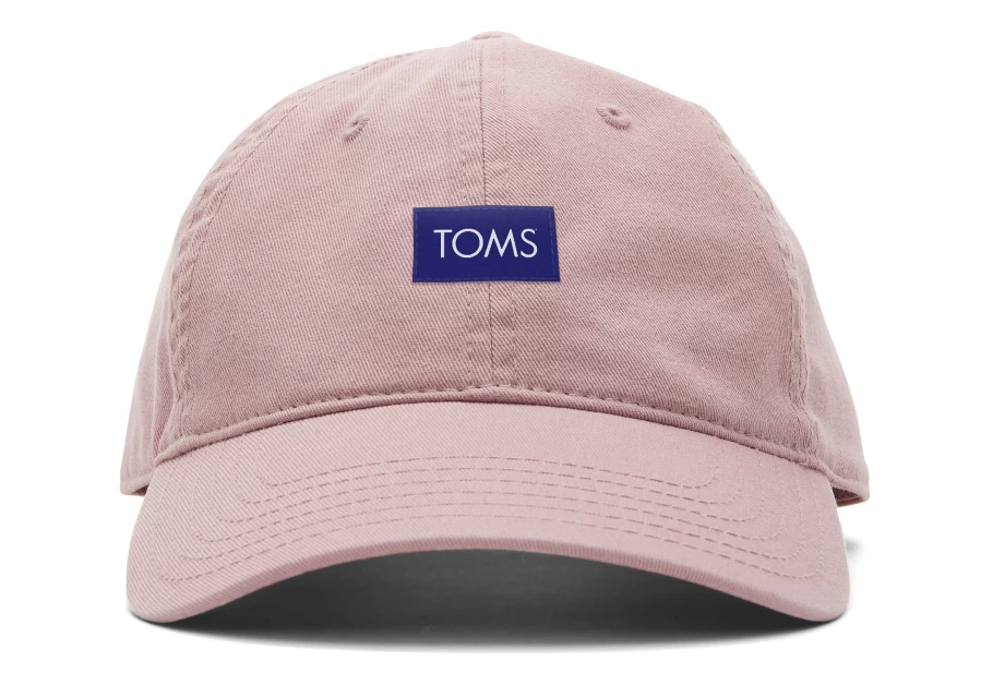TOMS Dusty Rose Embroidered Logo Dad Cap - Adjustable Cotton Baseball Hat