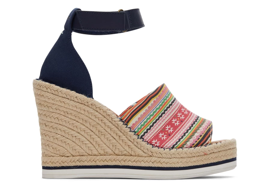 TOMS Hmong Tapestry Marisol Wedge Espadrille Shoes