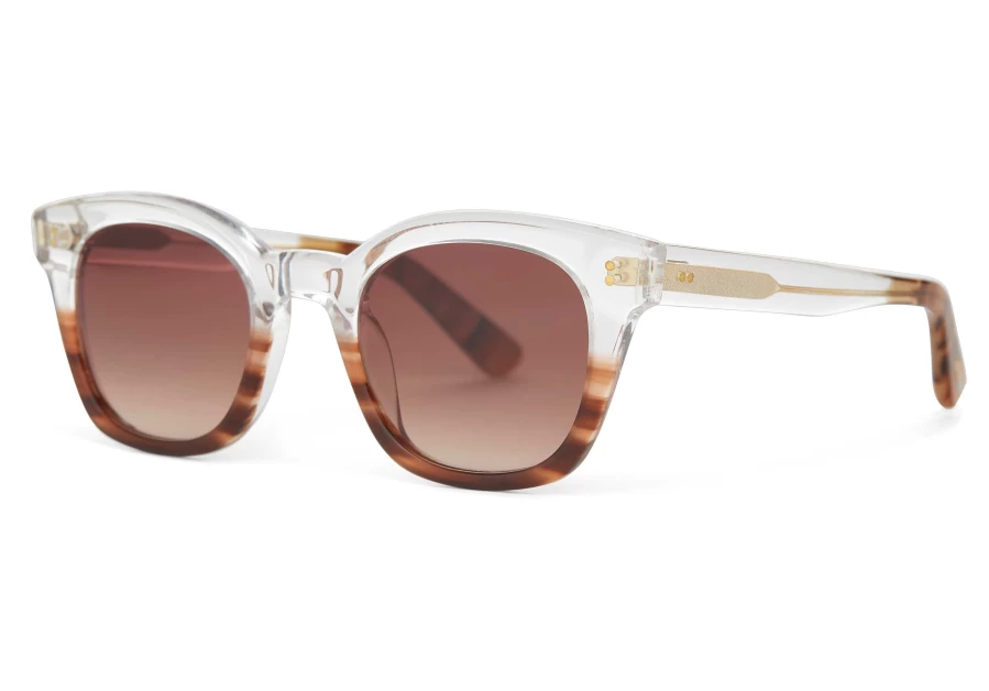 TOMS Rome Mocha Fade Handcrafted Sunglasses - Brown Gradient Lens Premium Crafted Shades