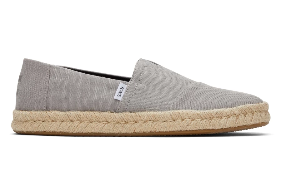 TOMS Alpargata 2.0 Espadrille in Drizzle Grey - Recycled Cotton Rope Sustainable Shoes