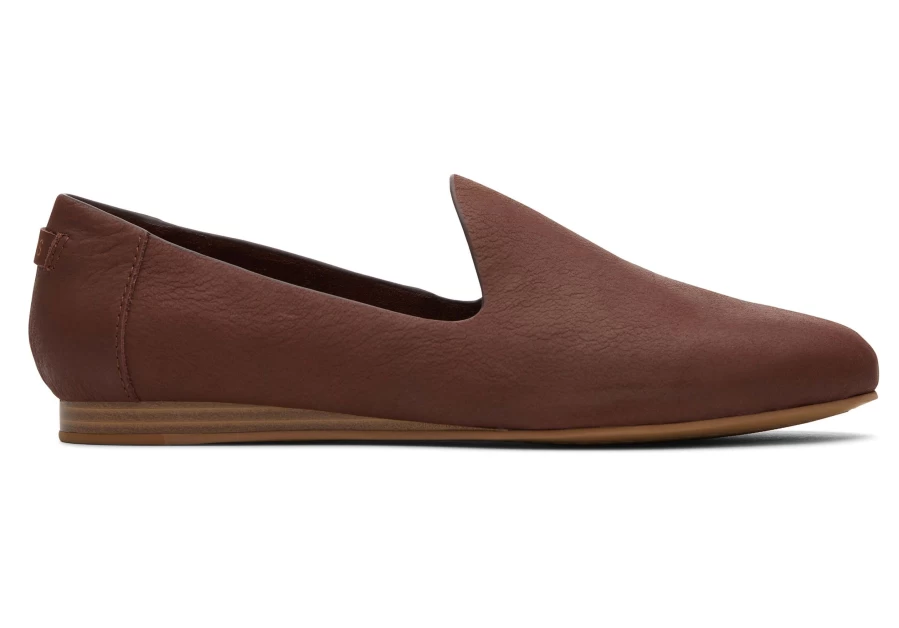 TOMS Chestnut Darcy Leather Flat Shoes for Women