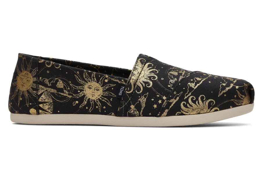 TOMS Alpargata Lunar Sky Sandals in Gold Foil | Comfortable Slip-On Espadrilles