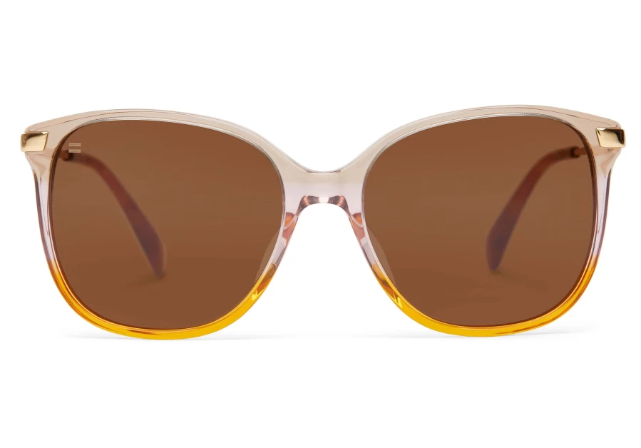 TOMS Autumn Gradient Gold Brown Handcrafted Sunglasses – Sandela 201 Style