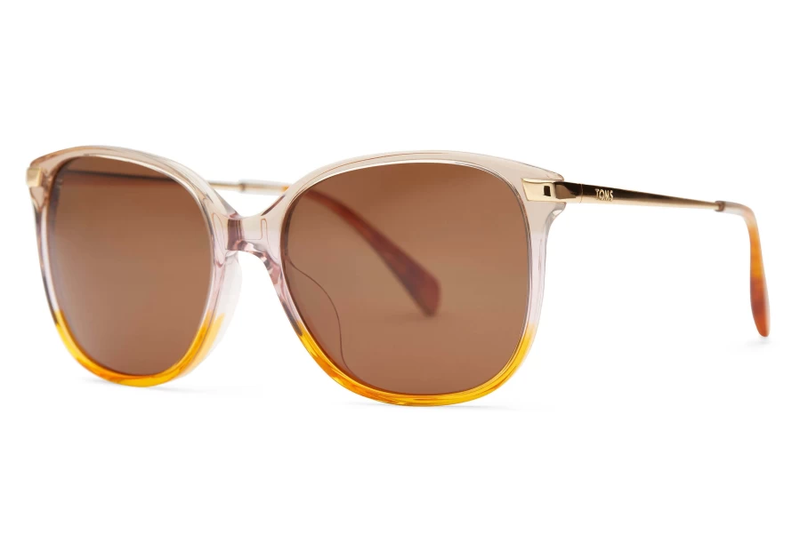 TOMS Autumn Gradient Gold Brown Handcrafted Sunglasses – Sandela 201 Style