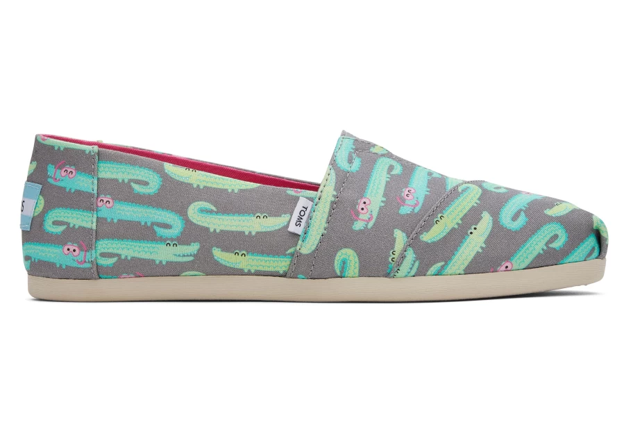 TOMS Alpargata Crocodile Print Espadrille Shoes for Men and Women