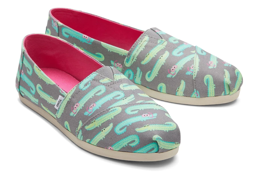 TOMS Alpargata Crocodile Print Espadrille Shoes for Men and Women