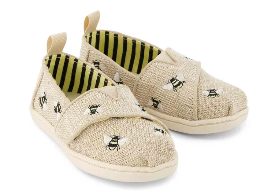 TOMS Alpargata Embroidered Bees Toddler Shoes for Boys and Girls