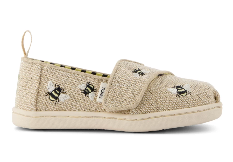TOMS Alpargata Embroidered Bees Toddler Shoes for Boys and Girls