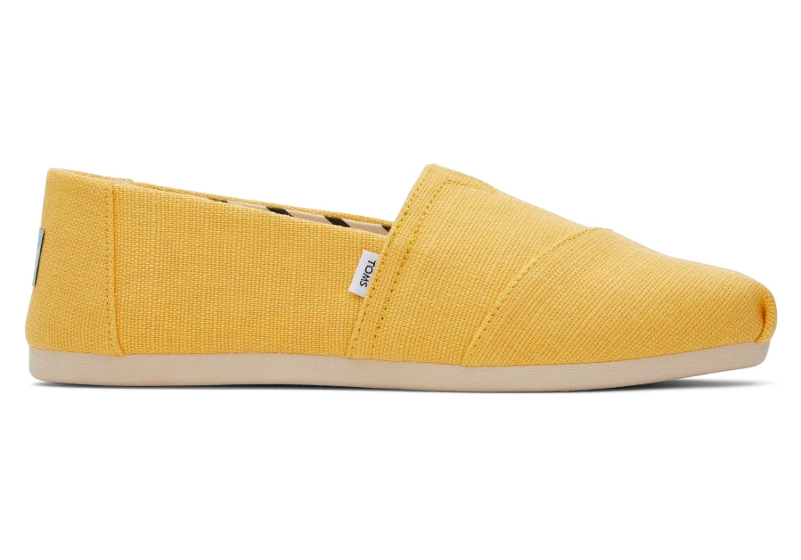 TOMS Alpargata Heritage Canvas Slip-On Shoes in Pineapple Yellow | Comfortable & Stylish