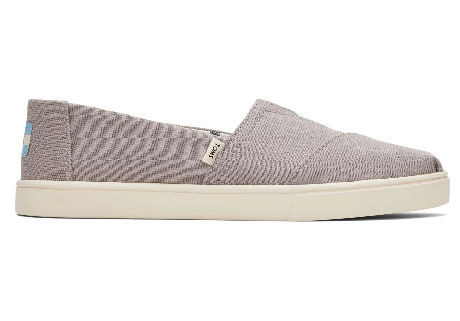 TOMS Alpargata Cupsole Slip-On Shoes in Morning Dove Grey Heritage Canvas