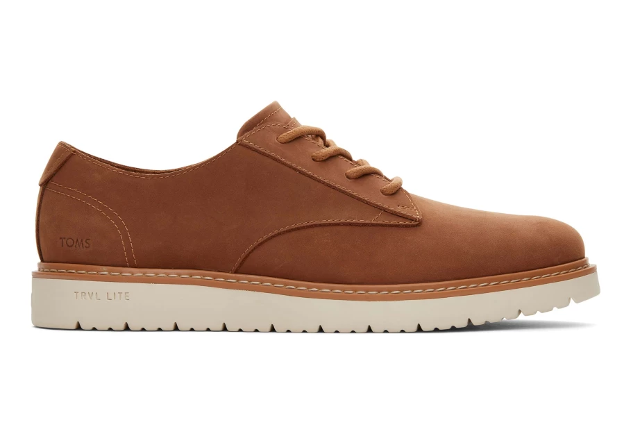 TOMS Navi Trvl Lite Water Resistant Tan Dress Shoes for Men | Lightweight Comfortable Travel Loafers