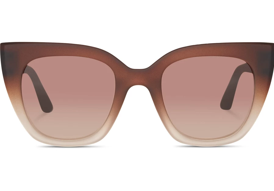 TOMS Sydney Ombre Traveler Sunglasses - Matte Ombre/Violet Brown Gradient Polarized Lenses