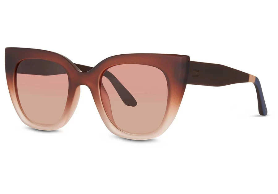 TOMS Sydney Ombre Traveler Sunglasses - Matte Ombre/Violet Brown Gradient Polarized Lenses