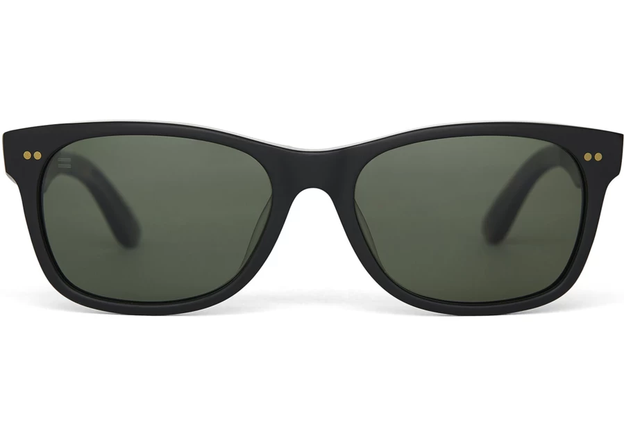 TOMS Handcrafted Polarized Sunglasses - Beachmaster 301 Black - UV Protection Stylish Shades