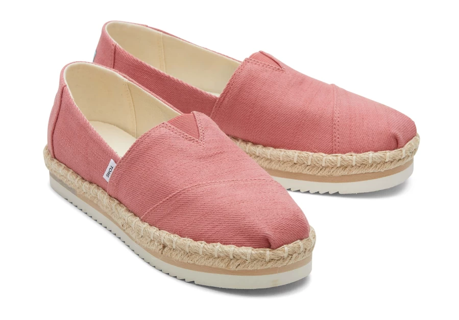 TOMS Alpargata Rope Platform Espadrilles in Faded Rose - Comfortable Women's Summer Shoes