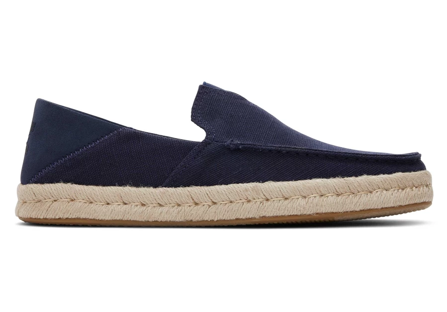 TOMS Alonso Heritage Navy Canvas Rope Loafer Shoes for Men