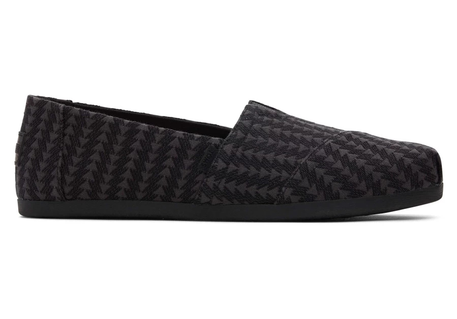 TOMS Alpargata Triangle Black Woven Espadrille Shoes for Men and Women