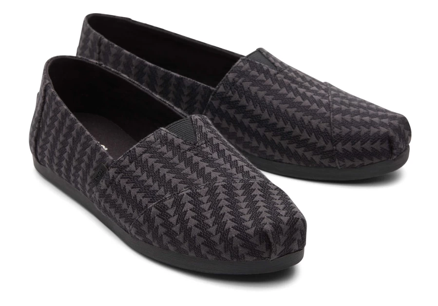 TOMS Alpargata Triangle Black Woven Espadrille Shoes for Men and Women