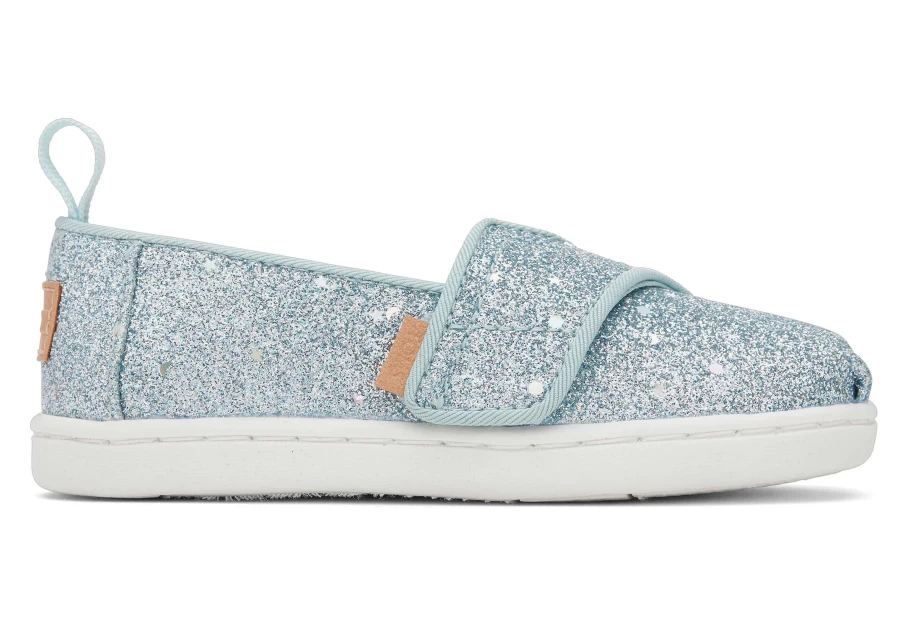 TOMS Cosmic Mint Glitter Alpargata Shoes for Toddlers
