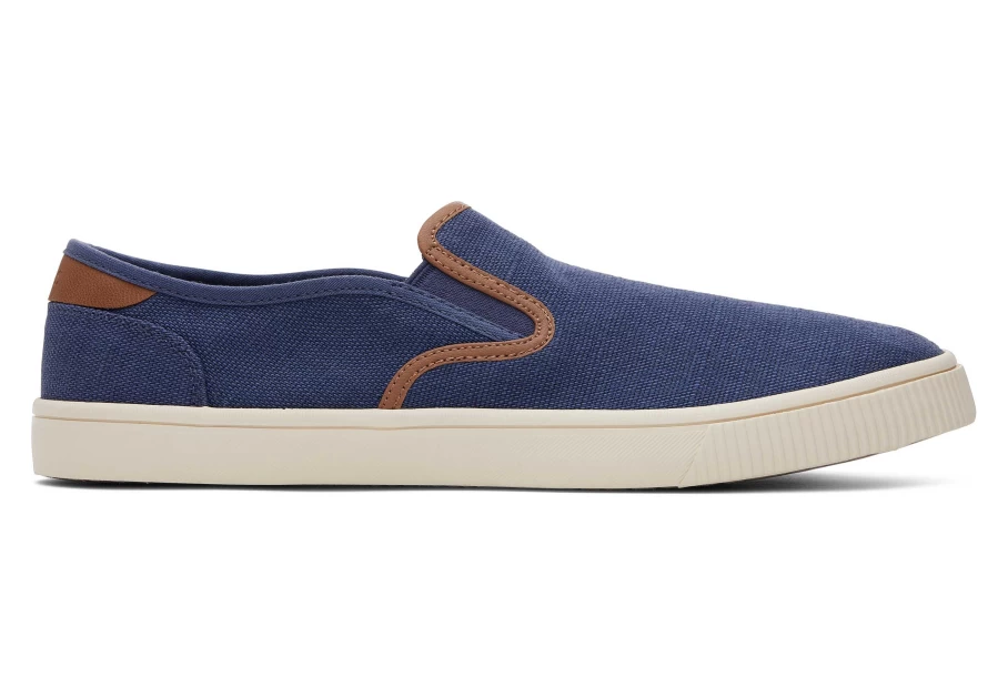 TOMS Baja Blue Synthetic Slip-On Sneakers | Lightweight Comfort Casual Shoes