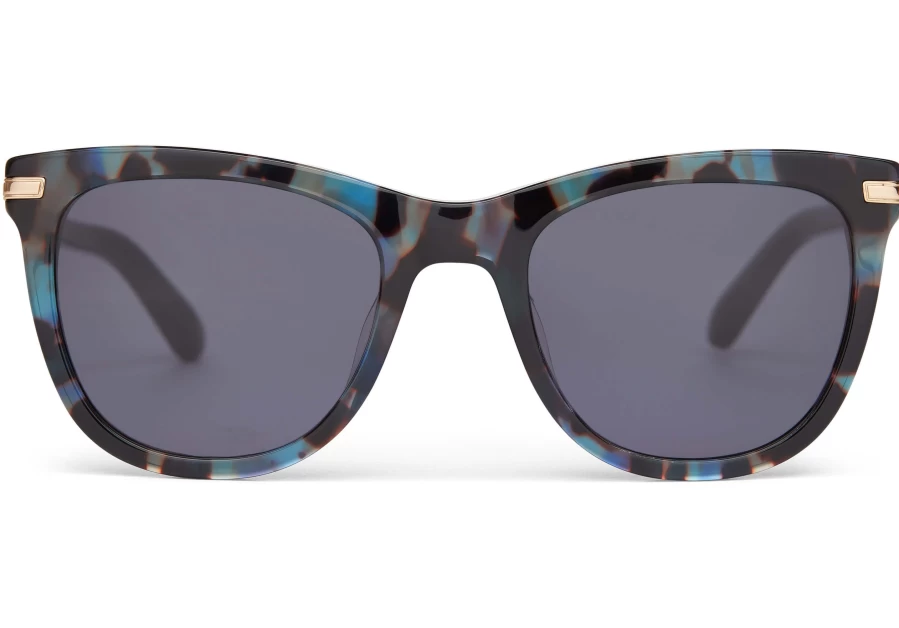TOMS Pacific Blue Tortoise & Dark Grey Handcrafted Vintage Sunglasses – Victoria Blue Tortoise Style