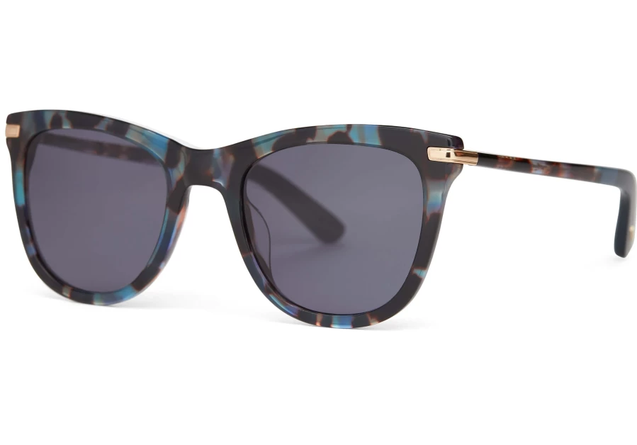 TOMS Pacific Blue Tortoise & Dark Grey Handcrafted Vintage Sunglasses – Victoria Blue Tortoise Style