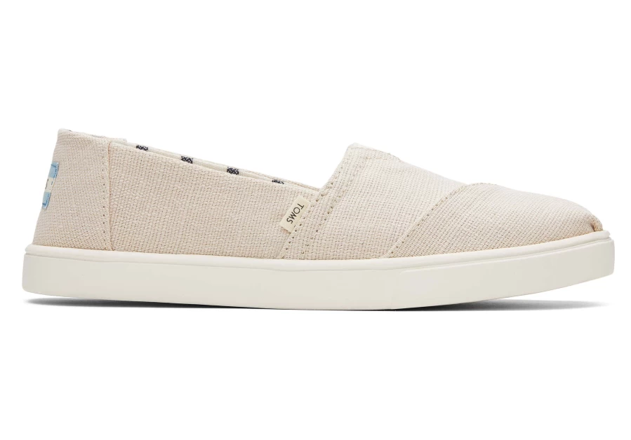 TOMS Natural Alpargata Cupsole Slip-On Canvas Shoes Heritage Style