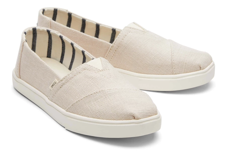 TOMS Natural Alpargata Cupsole Slip-On Canvas Shoes Heritage Style