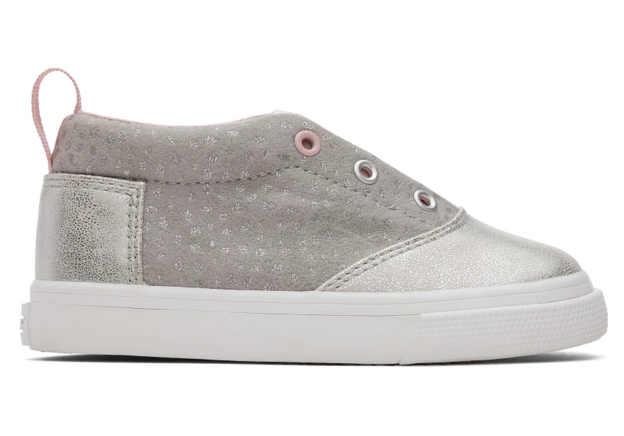 TOMS Drizzle Grey Foil Toddler Shoes for Boys and Girls