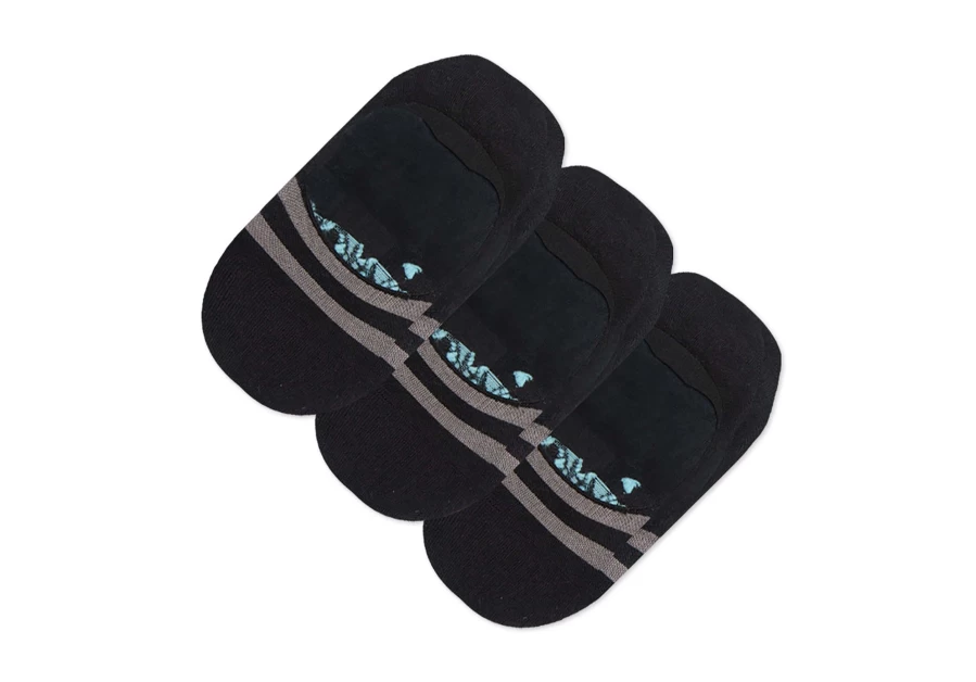 TOMS Classic No Show Socks 3 Pack - Black Invisible Low Cut Liner Slipper Socks for Men & Women