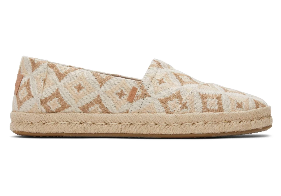 TOMS Alpargata Rope 2.0 Espadrille in Geo Natural - Handmade Geometric Design