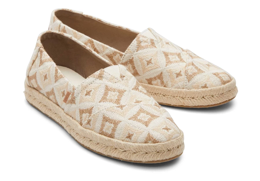 TOMS Alpargata Rope 2.0 Espadrille in Geo Natural - Handmade Geometric Design