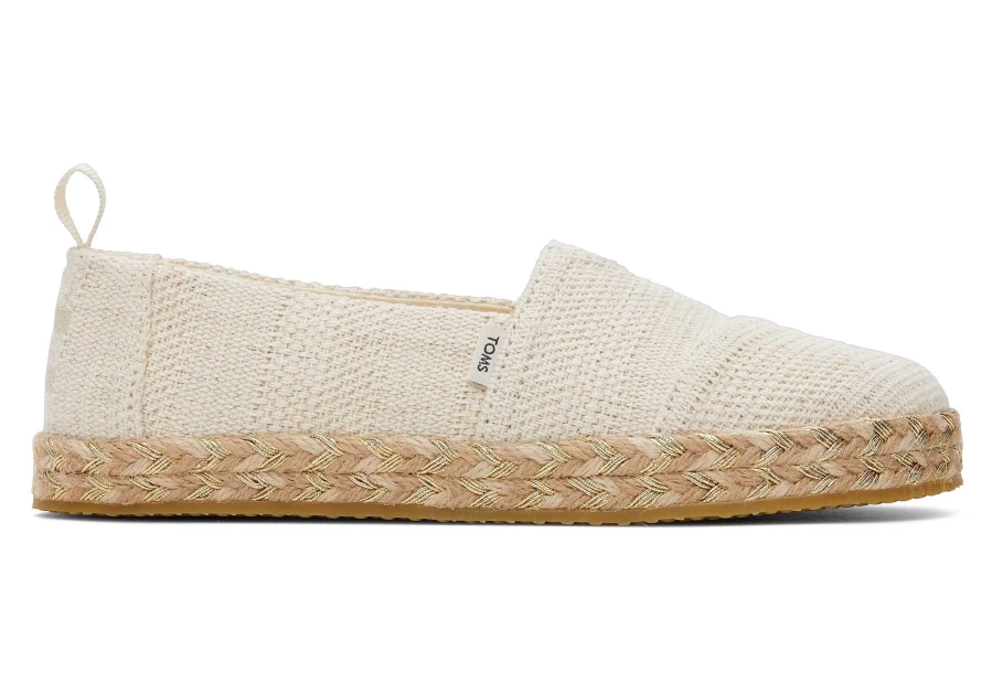 TOMS Youth Alpargata Metallic Kids Shoes in Natural | Comfortable & Stylish