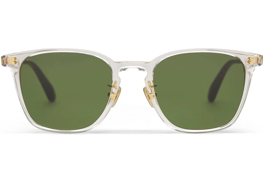 TOMS Vintage Crystal-Glass Bottle Green Polarized Handcrafted Sunglasses – Emerson Style