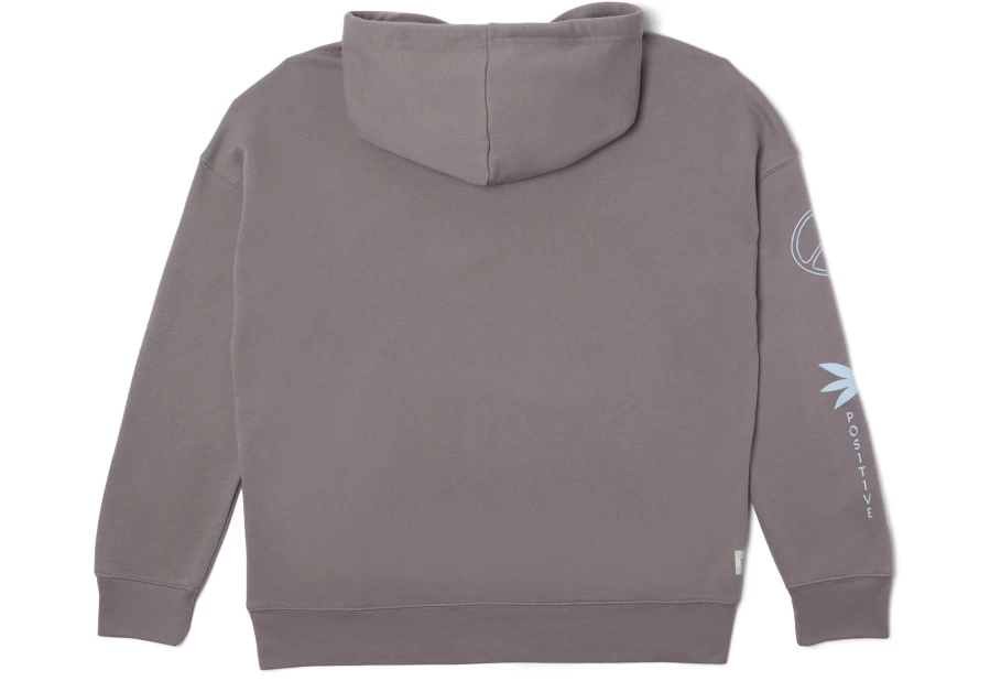 TOMS Grey Multi Graphic Fleece Hoodie for Men & Women - Soft & Stylish Pullover