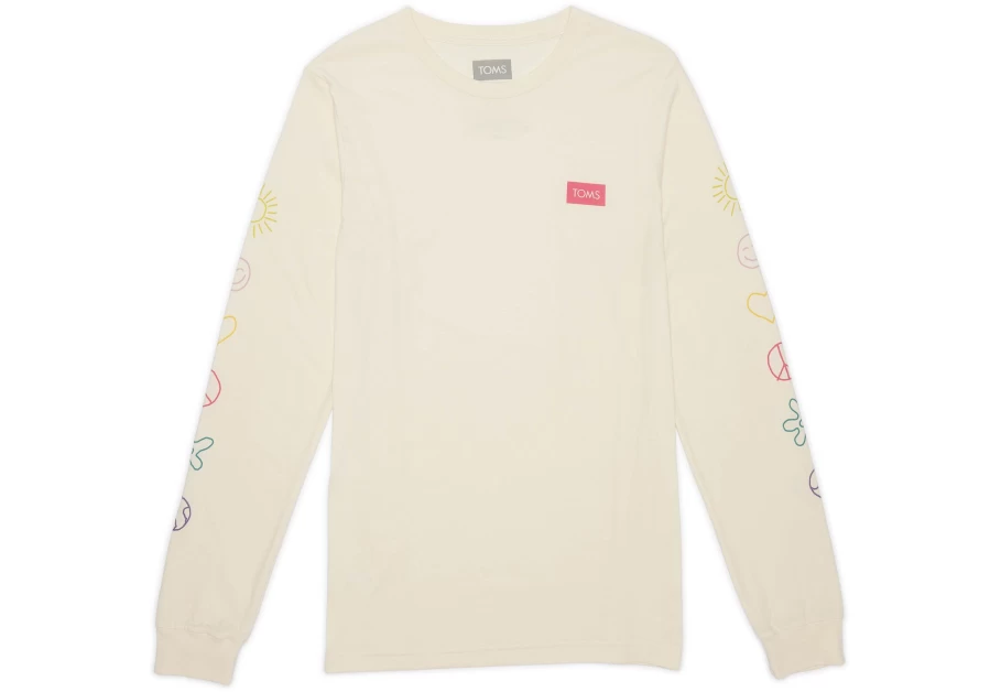 TOMS Men's Long Sleeve Logo T-Shirt - Iconic Brand Tee with Signature Design
