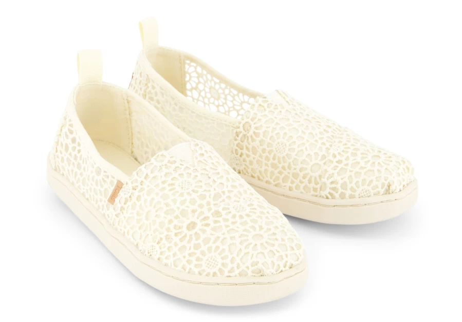 TOMS Youth Alpargata Moroccan Crochet Natural Kids Shoes