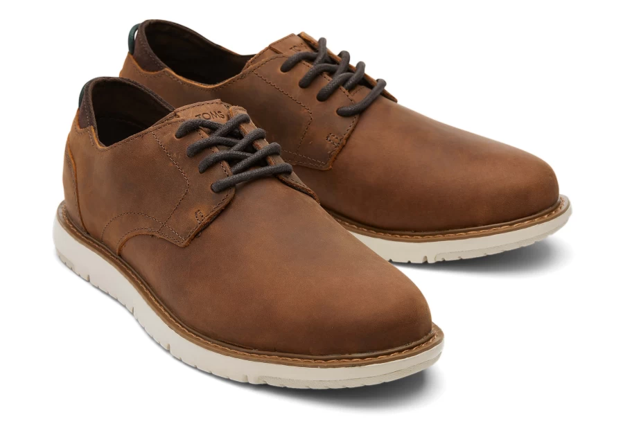 TOMS Navi Brown Waterproof Dress Shoes for Men - Comfortable & Stylish Oxfords