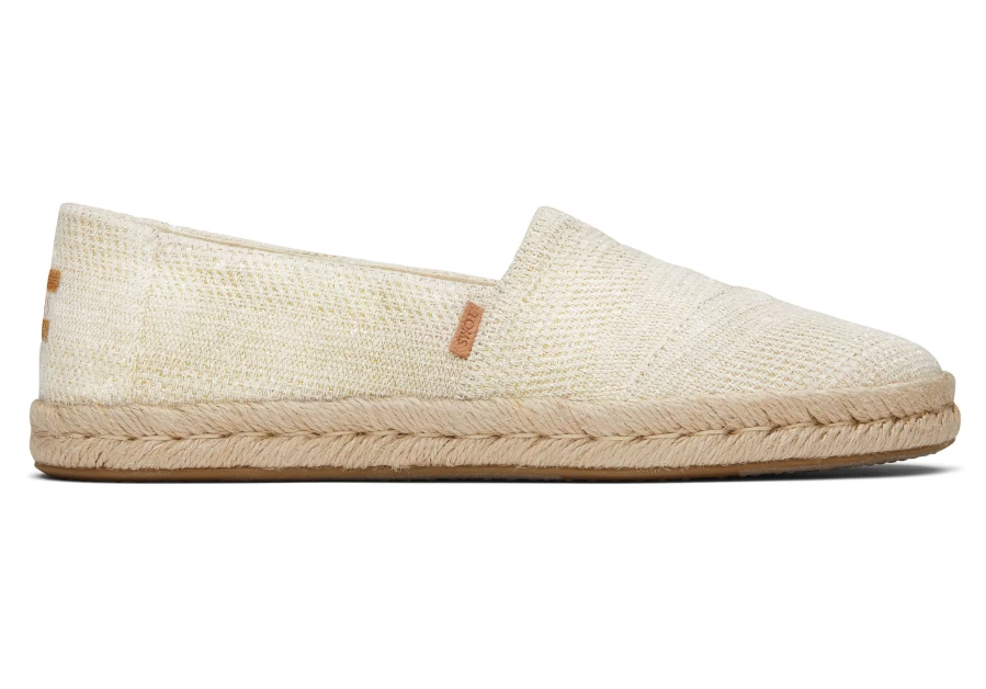 TOMS Alpargata Rope 2.0 Espadrille Shoes in Natural Metallic - Comfortable Rope Sole Summer Footwear
