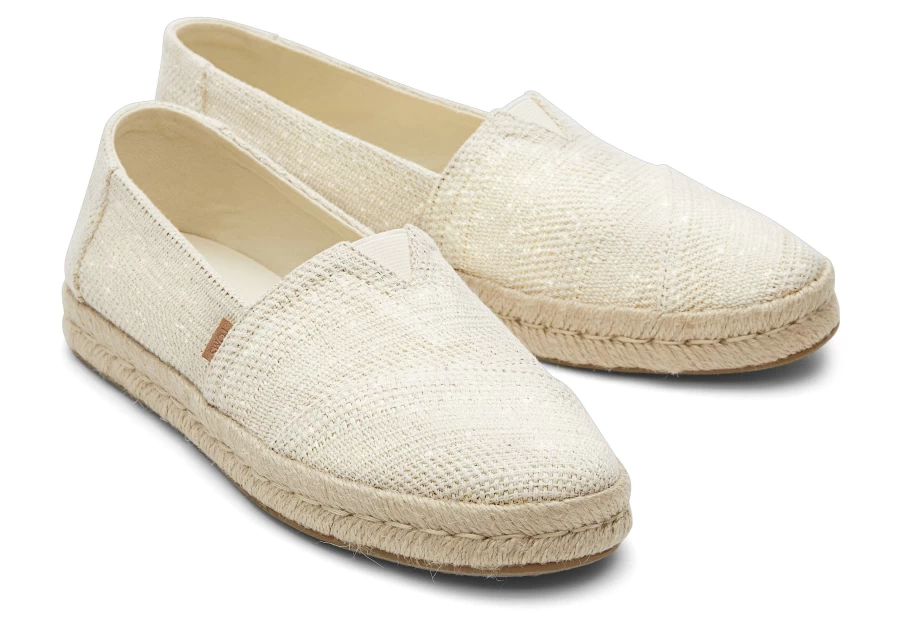 TOMS Alpargata Rope 2.0 Espadrille Shoes in Natural Metallic - Comfortable Rope Sole Summer Footwear