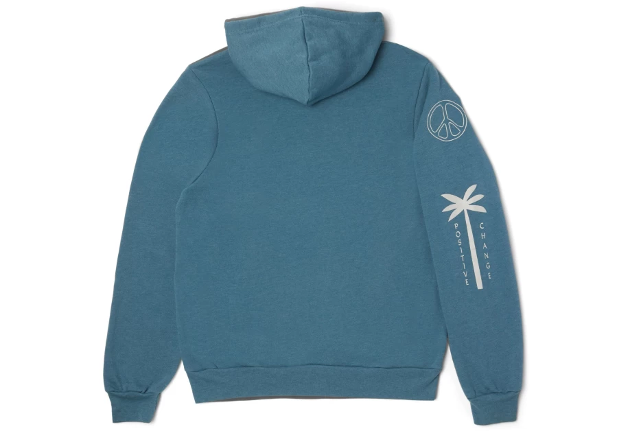 TOMS Teal Fleece Hoodie with Multiple Graphics - Cozy Pullover for Men & Women