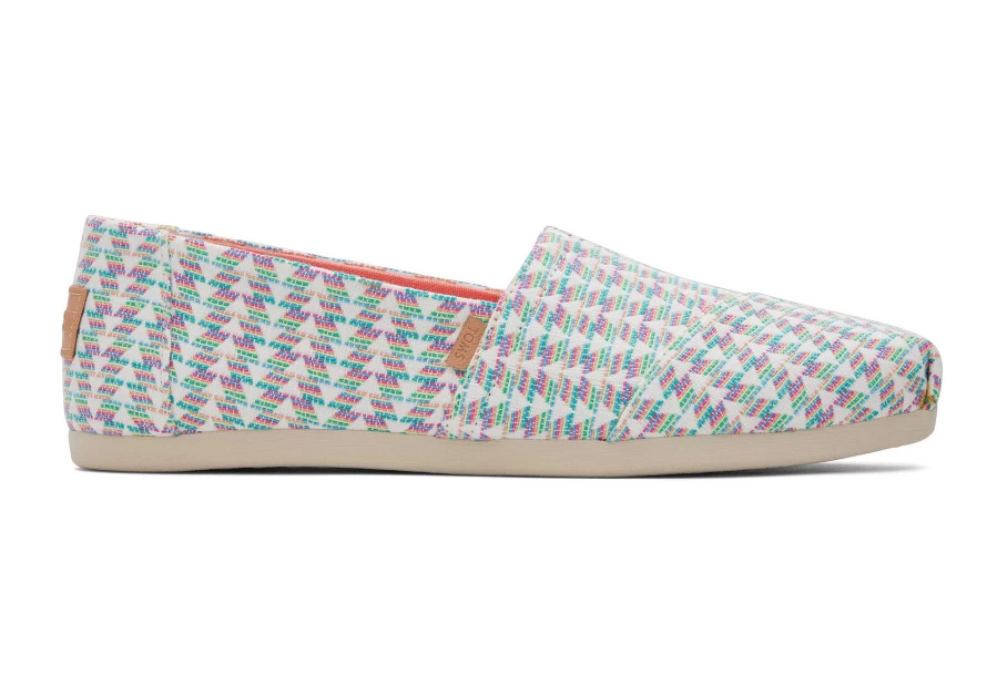 TOMS Alpargata Triangle Multi Color Woven Slip-On Shoes