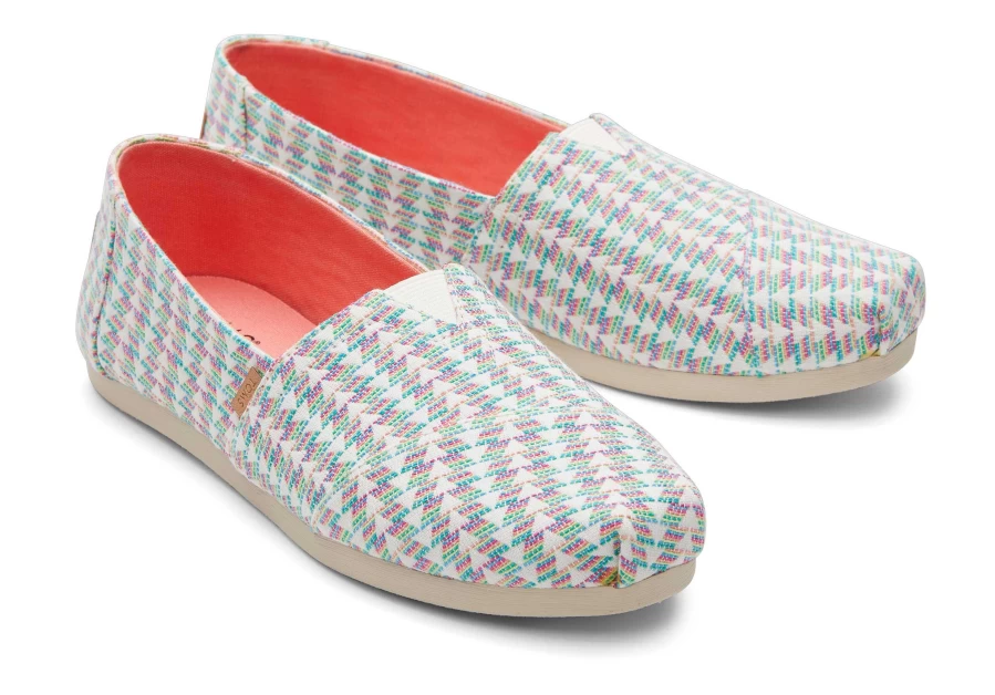 TOMS Alpargata Triangle Multi Color Woven Slip-On Shoes