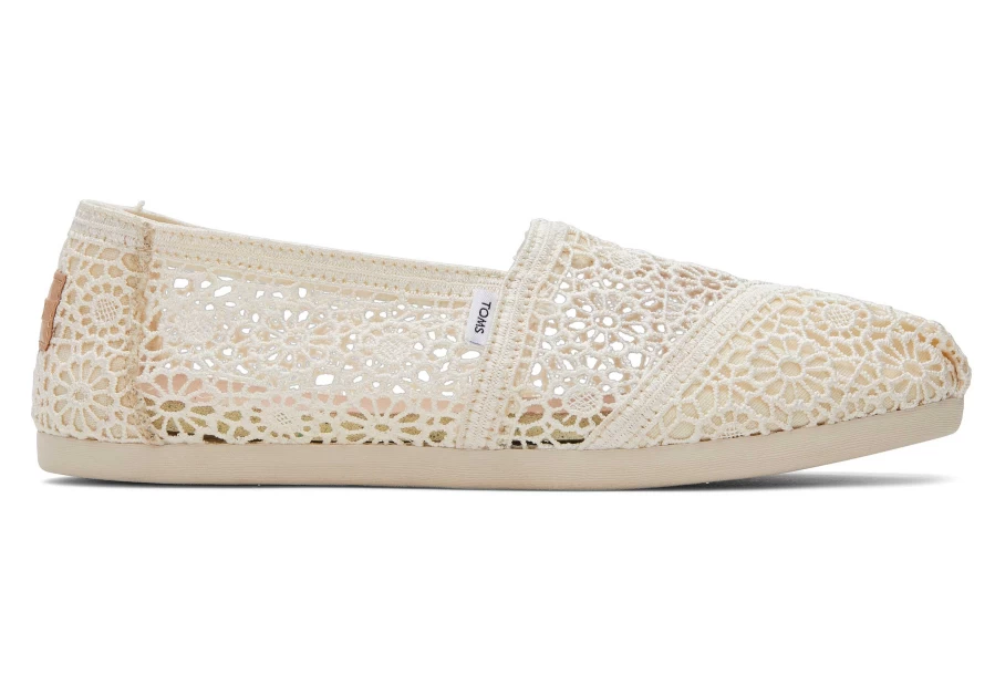 TOMS Alpargata Natural Moroccan Crochet Espadrille Shoes for Women