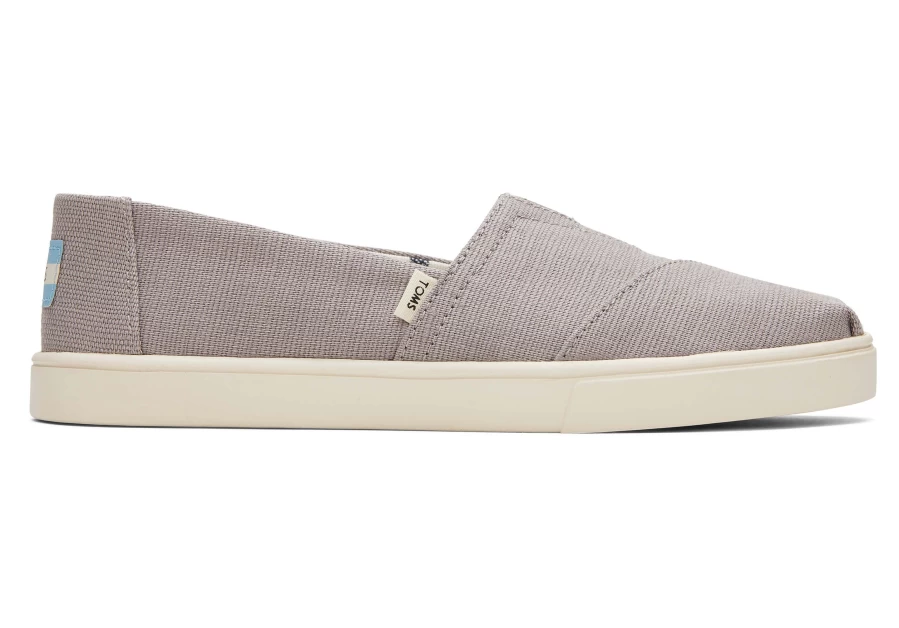 TOMS Alpargata Cupsole Slip-On Shoes in Morning Dove Grey Heritage Canvas