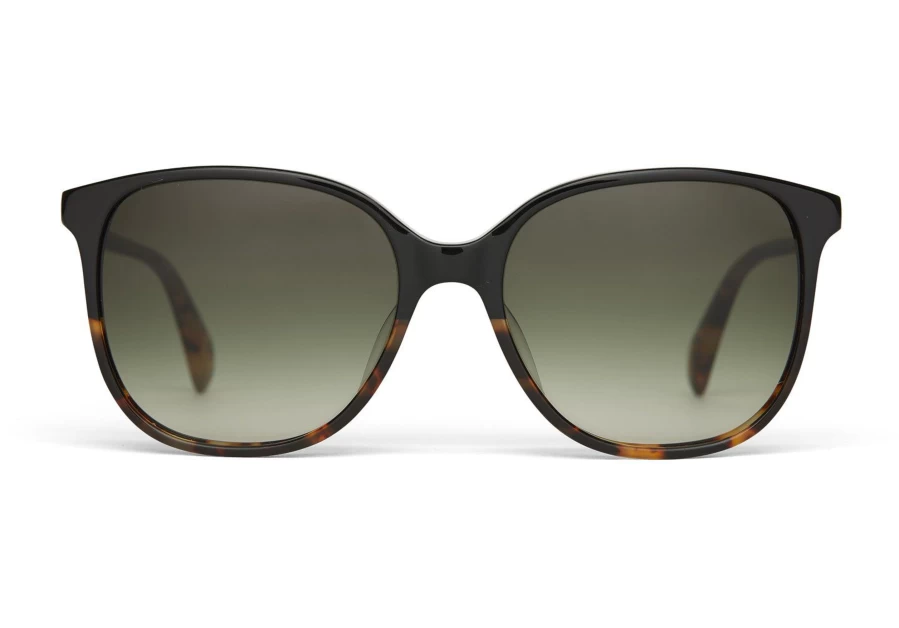 TOMS Black Tortoise-Olive Gradient Handcrafted Sunglasses – Sandela Fade Style