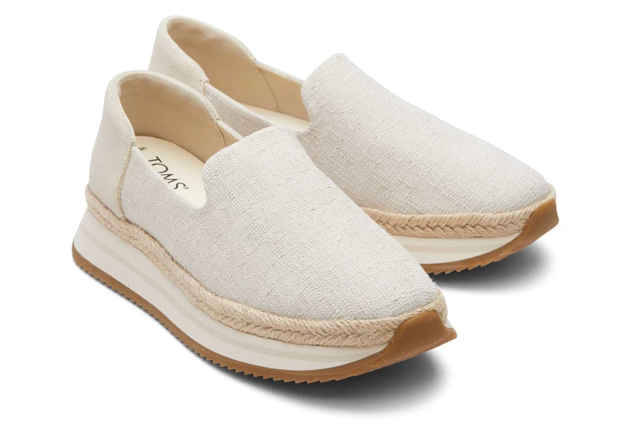 TOMS Suede Fog Jocelyn Cream Textile Espadrille Sneakers for Women